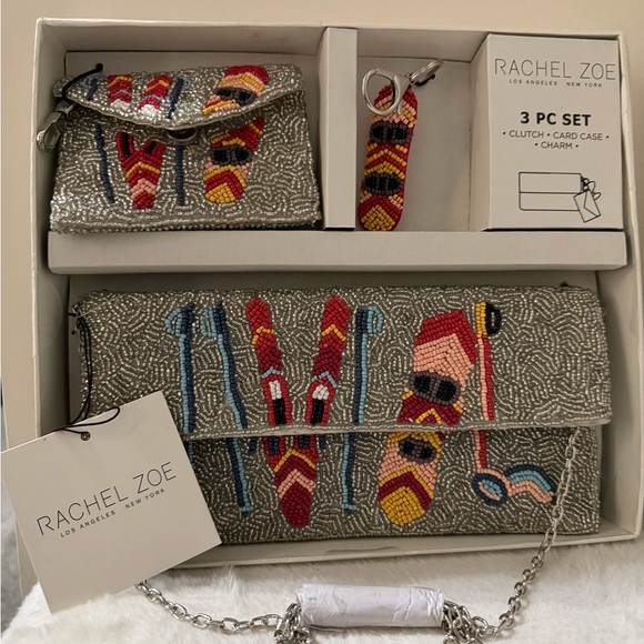 Rachel Zoe Handbags - NWT Rachel Zoe Multicolor Beaded Clutch Set